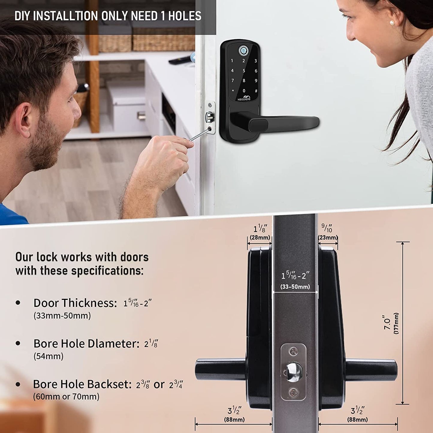 Cerradura Inteligente Exterior Puerta Casa Alexa Smart Life Google Home Corrediza Wifi Tuya App Keyless Entry Fingerprint Lock