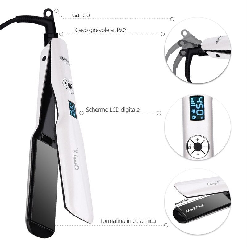 CkeyiN Professional Wide Plates Hair Straightener Curler Ceramic Flat Iron Keratin Straightening Curling Irons Styling Machine40
