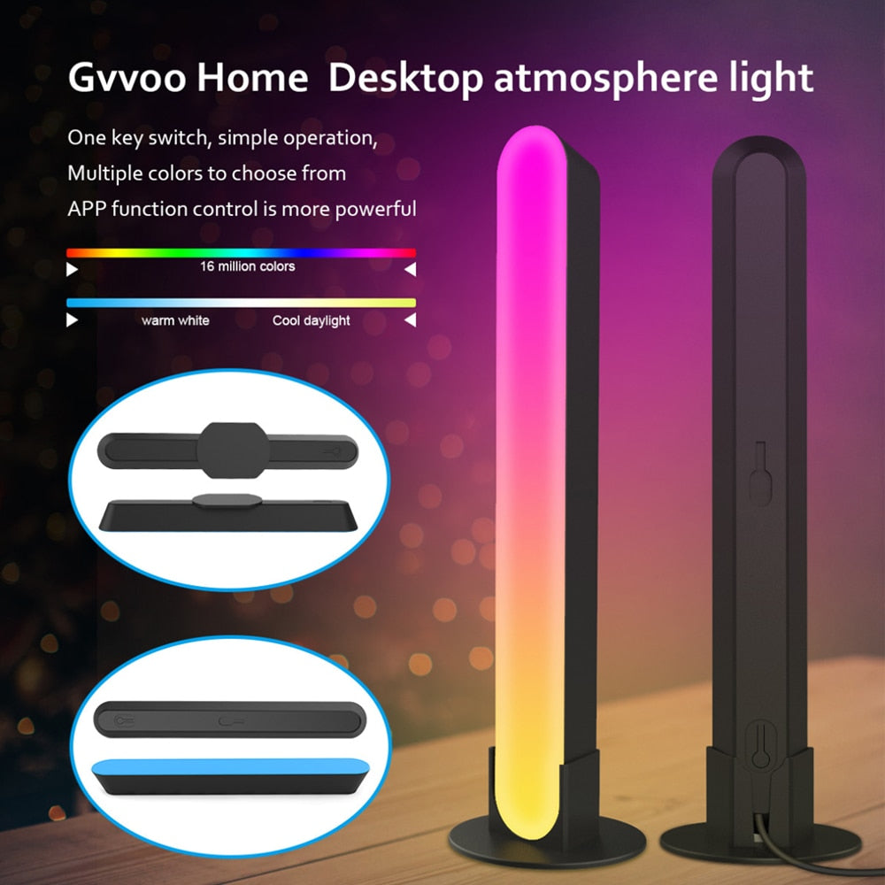 WiFi Smart LED Light Bar RGB Atmosphere Light Music Synchronization 12 Modes TV Wall Computer Game Room Decoration Night Light