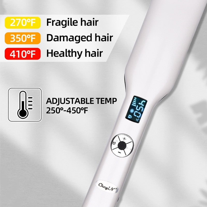 CkeyiN Professional Wide Plates Hair Straightener Curler Ceramic Flat Iron Keratin Straightening Curling Irons Styling Machine40