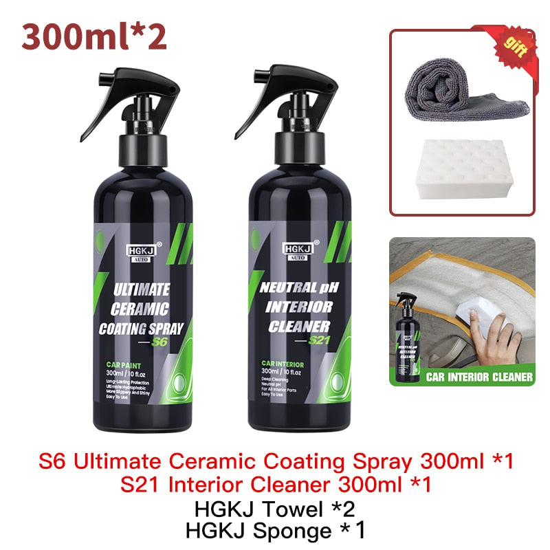 Revestimiento de cerámica para el cuidado de la pintura hidrocromo del coche, capa rápida Nano superior, protección de detalles de polímero, cera líquida, HGKJ S6, 9H