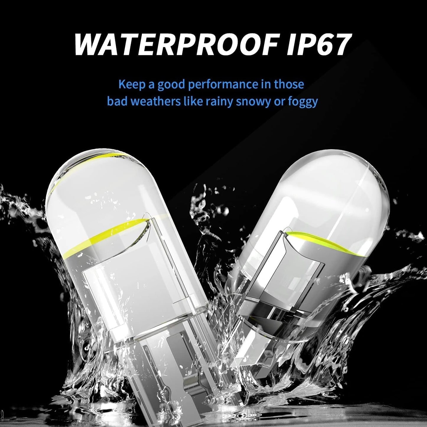 10X New W5W LED Canbus T10 Car Lights COB Glass Interior Parts Bulbs 6000K White Auto License Plate Lamp Dome Read Light 12V