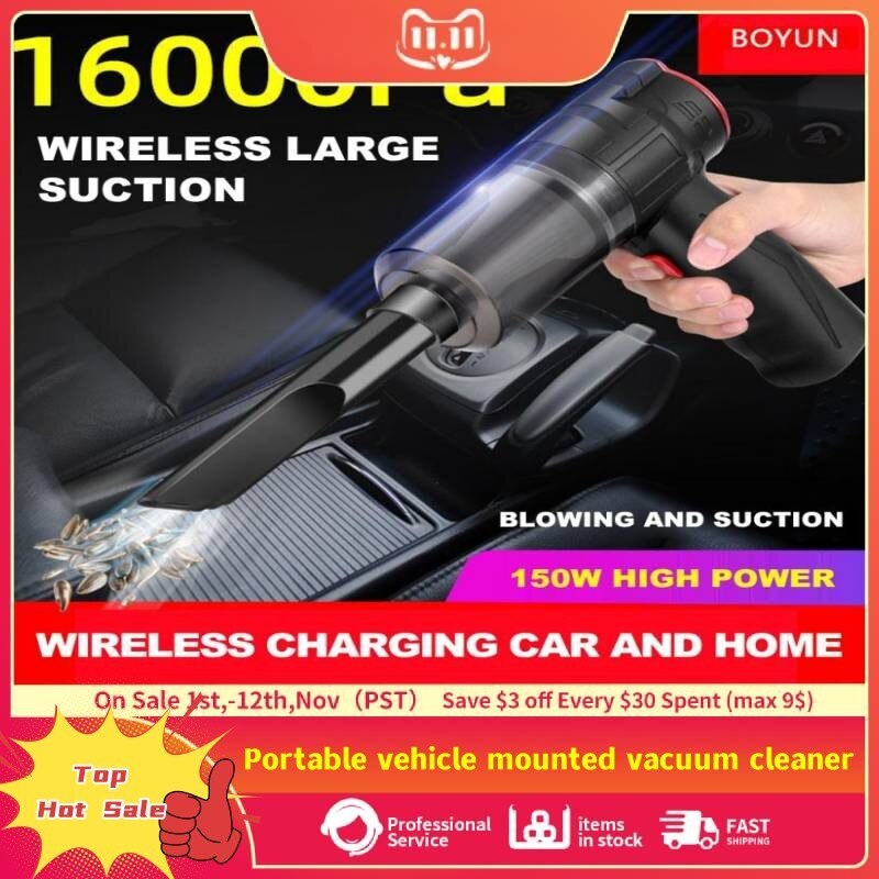 16000Pa Car Vacuum Cleaner Wireless Portable Powerful Suction Vacuum Cleaner Handheld Mini Aspiradora Para Auto For Car Interior