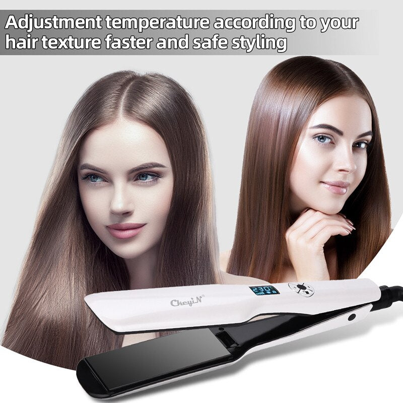 CkeyiN Professional Wide Plates Hair Straightener Curler Ceramic Flat Iron Keratin Straightening Curling Irons Styling Machine40