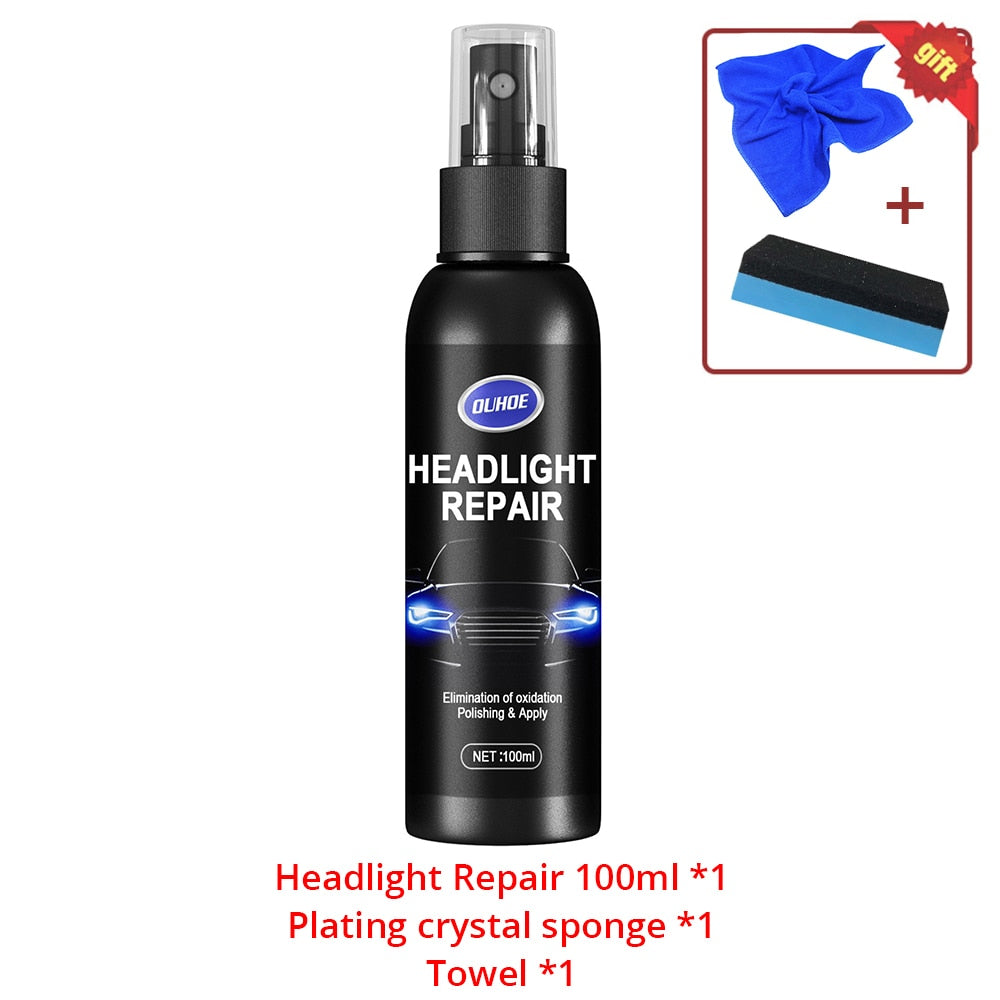 Car Headlight Polishing Agent Scratch Remover Repair Fluid Headlight Renewal Polish And Maintenance Liquid Kit Auto Accessories