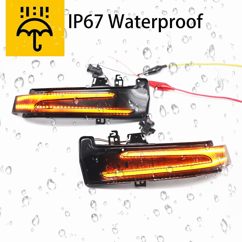 Dynamic turn signal LED rearview mirror streamer light For Mercedes Benz A B C E S CLA GLA GLK Class W176 W246 W212 W204 W221
