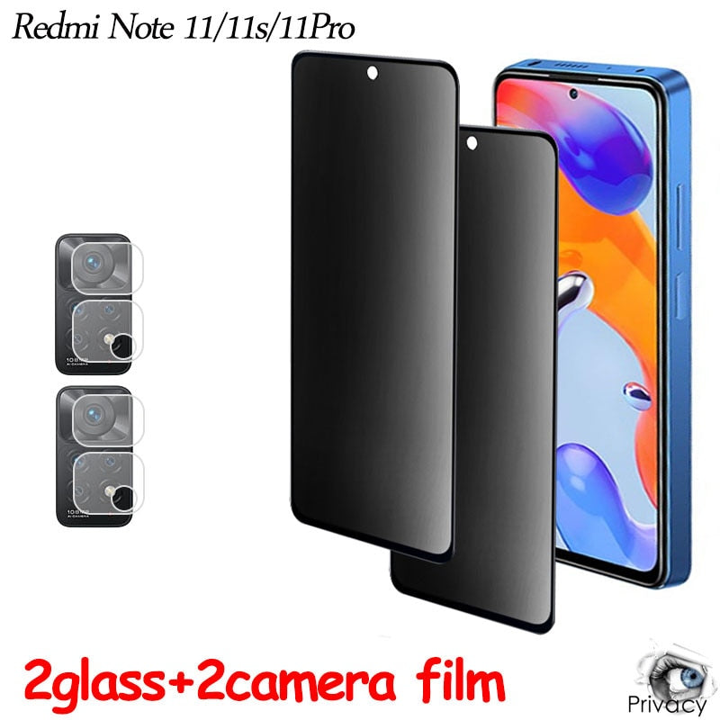 redmi note 10 Anti Peep glass for xiaomi redmi note 11 pro Privacy Screen Protector Tempered Glass redmi note 11s Camera lens Protector redmi note 11 pro Anti Spy 9H Hardness Protection redmi note 11 Case Friendly