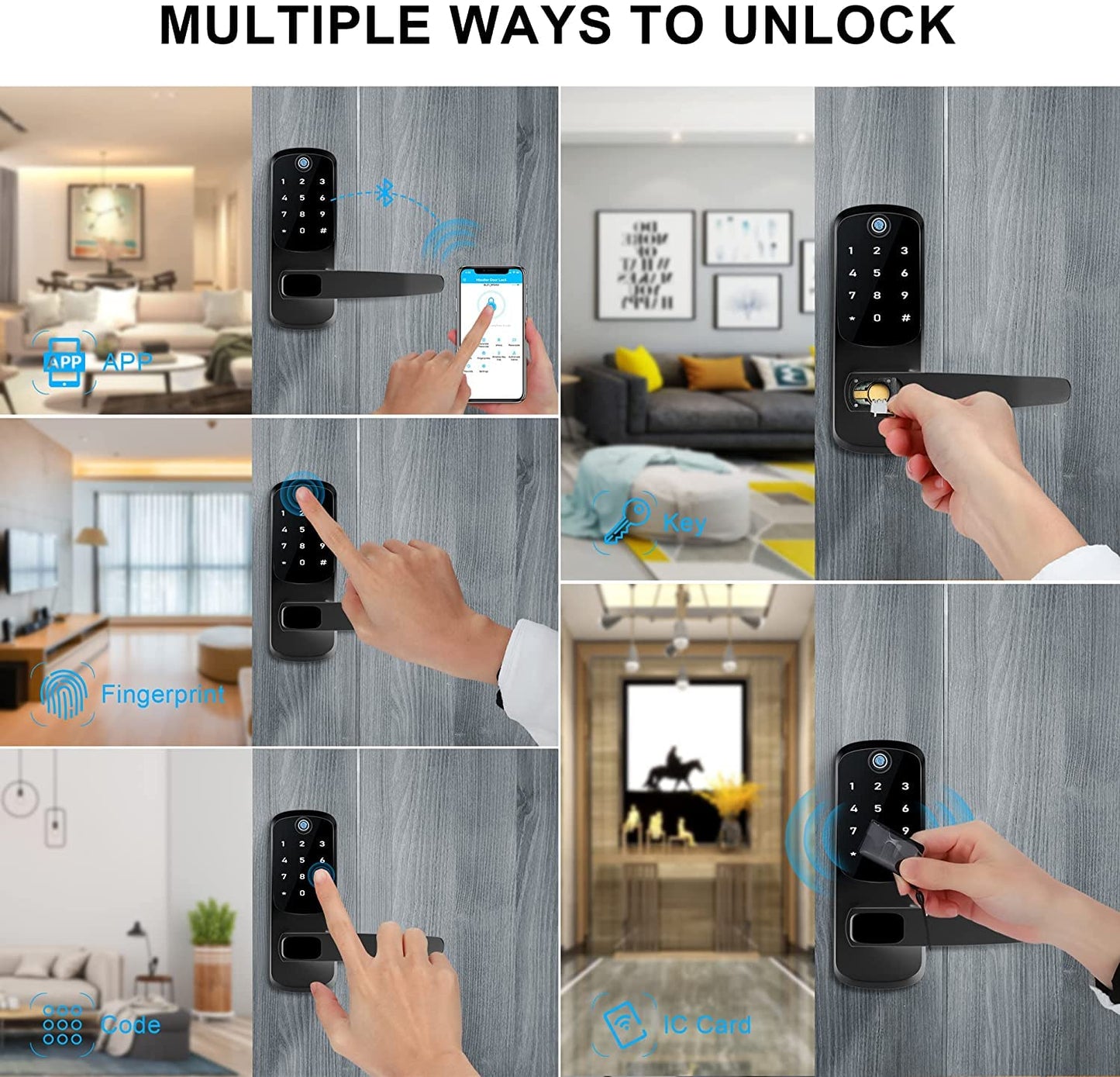 Cerradura Inteligente Exterior Puerta Casa Alexa Smart Life Google Home Corrediza Wifi Tuya App Keyless Entry Fingerprint Lock