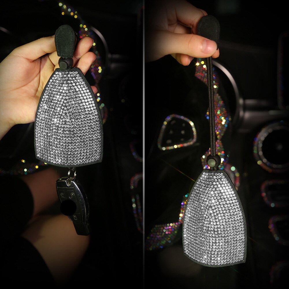 Key Case for Women Rhinestone Car Accessories Bling Girls Diamond Keychian Fob Cover Holder Keyring for Mini VW Bmw Benz Etc