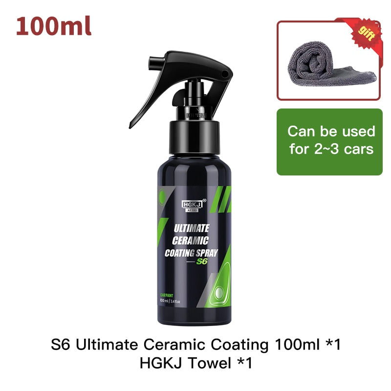 Revestimiento de cerámica para el cuidado de la pintura hidrocromo del coche, capa rápida Nano superior, protección de detalles de polímero, cera líquida, HGKJ S6, 9H