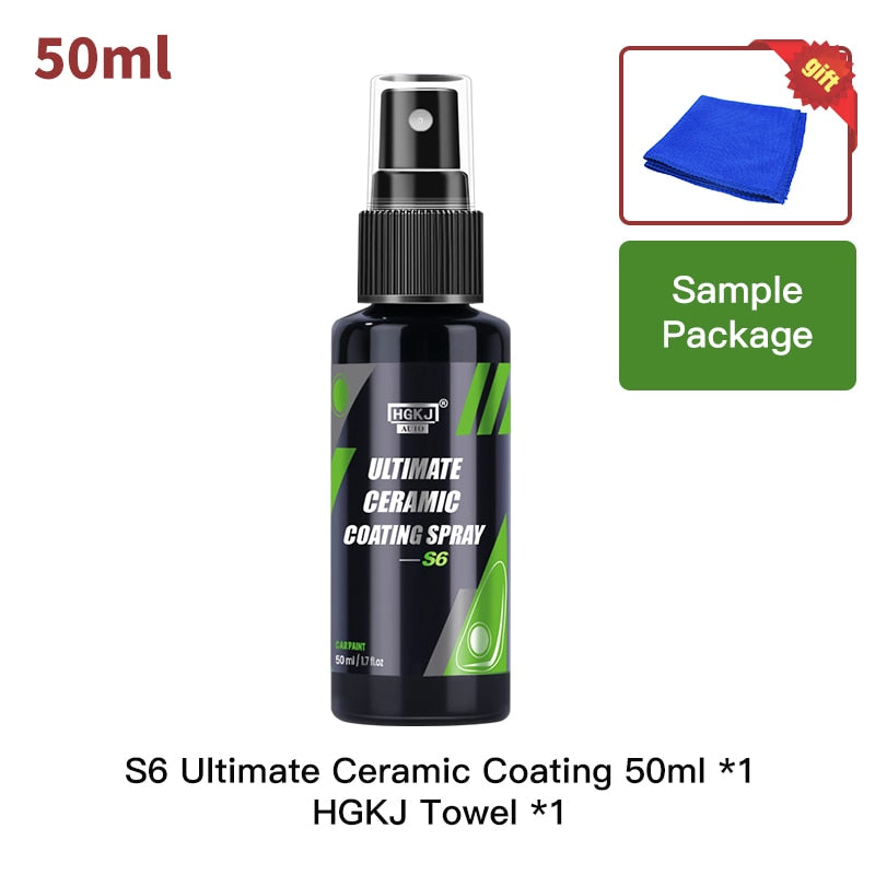 Revestimiento de cerámica para el cuidado de la pintura hidrocromo del coche, capa rápida Nano superior, protección de detalles de polímero, cera líquida, HGKJ S6, 9H