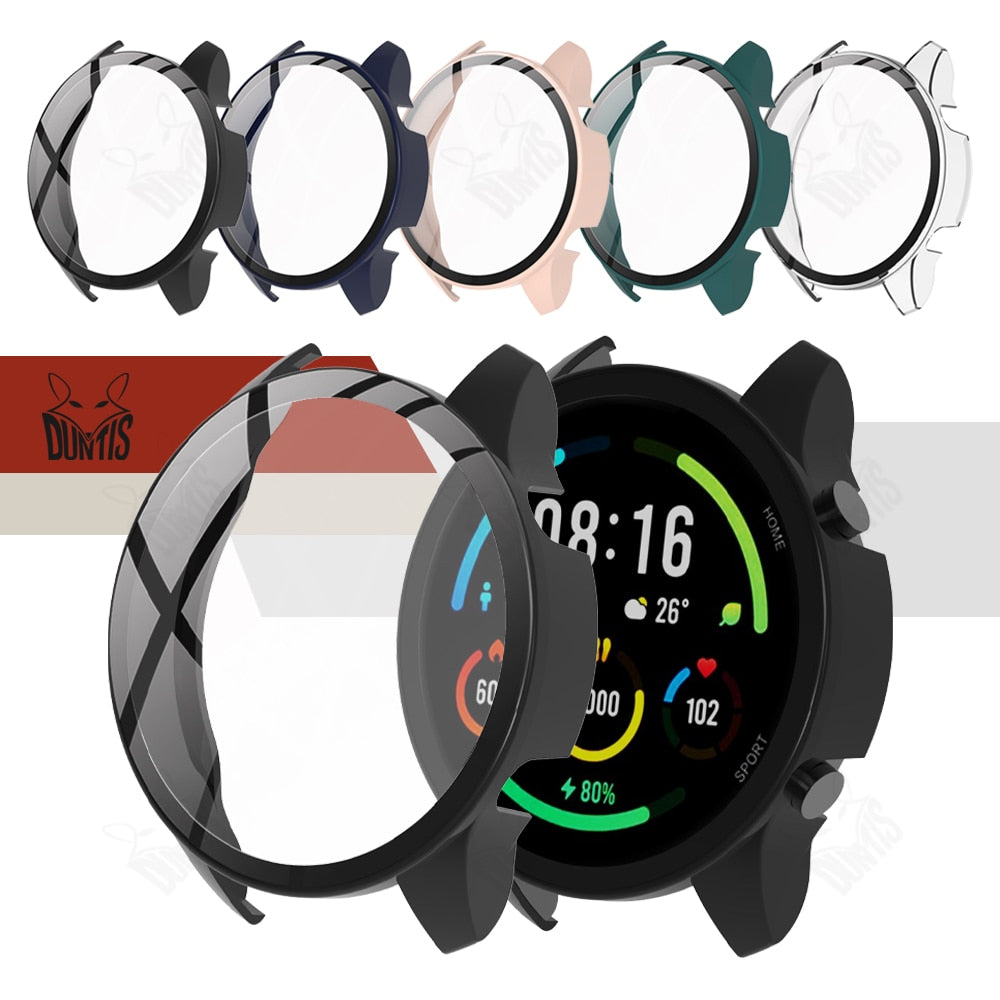Protection Case + Screen Protector for Xiaomi Mi Watch Color Sport PC Hard Cases With Tempered Glass Smartwatch Protective Cover