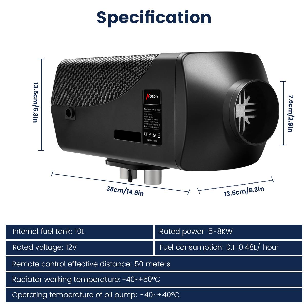 Hcalory Car Heater 5-8KW 12V Air Diesels Heater Parking Heater With Remote Control LCD Monitor for RV Motorhome Trucks Boats
