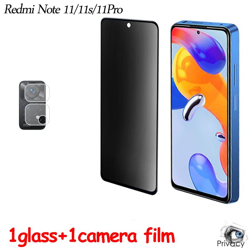 redmi note 10 Anti Peep glass for xiaomi redmi note 11 pro Privacy Screen Protector Tempered Glass redmi note 11s Camera lens Protector redmi note 11 pro Anti Spy 9H Hardness Protection redmi note 11 Case Friendly