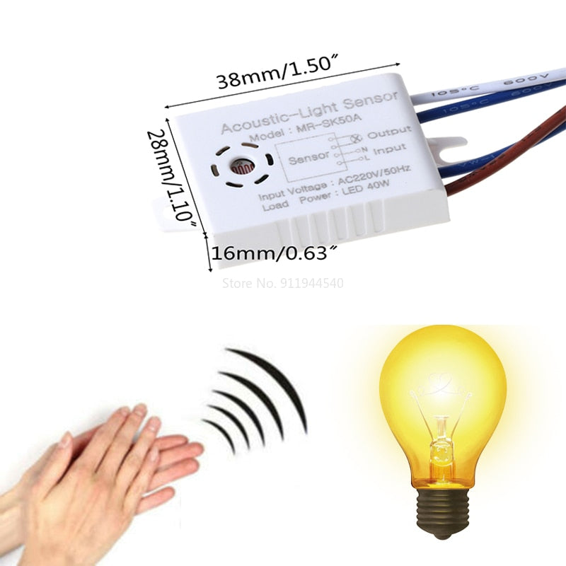 MRSK50A تحسين المنزل مفاتيح الذكية وحدة 220 فولت كاشف الصوت صوت الاستشعار ذكي السيارات على إيقاف مفتاح الإضاءة اكسسوارات