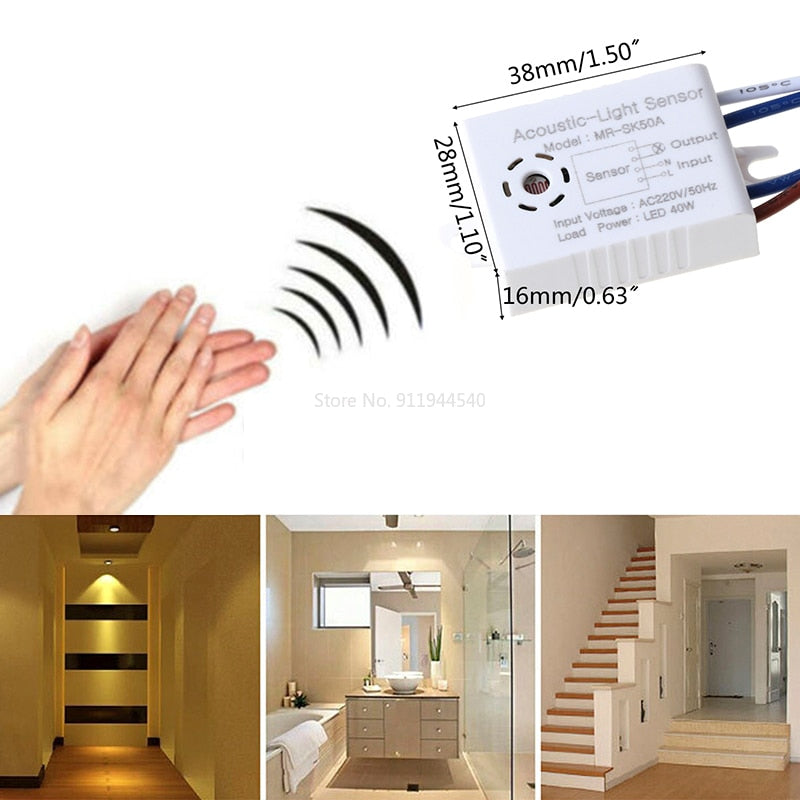 MRSK50A تحسين المنزل مفاتيح الذكية وحدة 220 فولت كاشف الصوت صوت الاستشعار ذكي السيارات على إيقاف مفتاح الإضاءة اكسسوارات