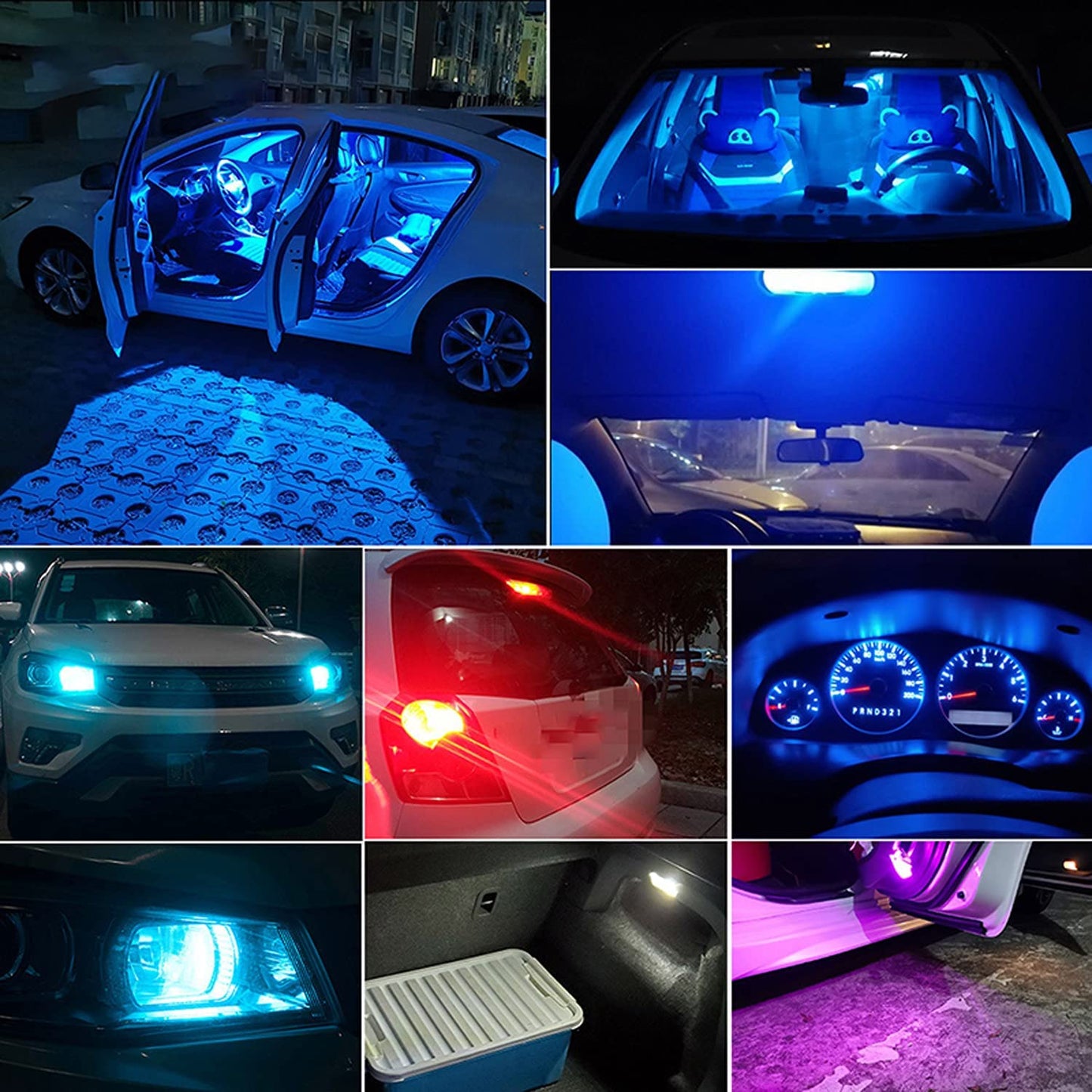 10X New W5W LED Canbus T10 Car Lights COB Glass Interior Parts Bulbs 6000K White Auto License Plate Lamp Dome Read Light 12V