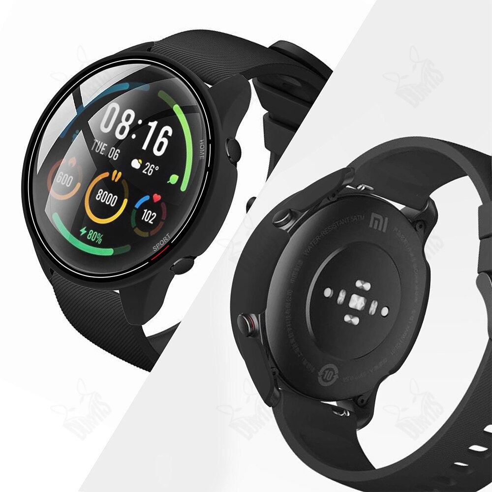 Protection Case + Screen Protector for Xiaomi Mi Watch Color Sport PC Hard Cases With Tempered Glass Smartwatch Protective Cover