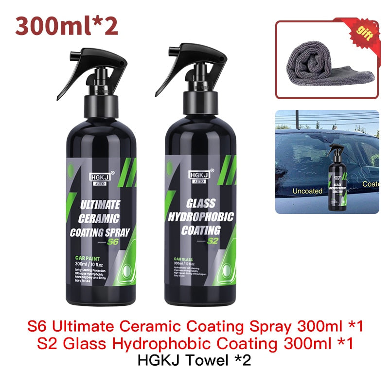 Revestimiento de cerámica para el cuidado de la pintura hidrocromo del coche, capa rápida Nano superior, protección de detalles de polímero, cera líquida, HGKJ S6, 9H