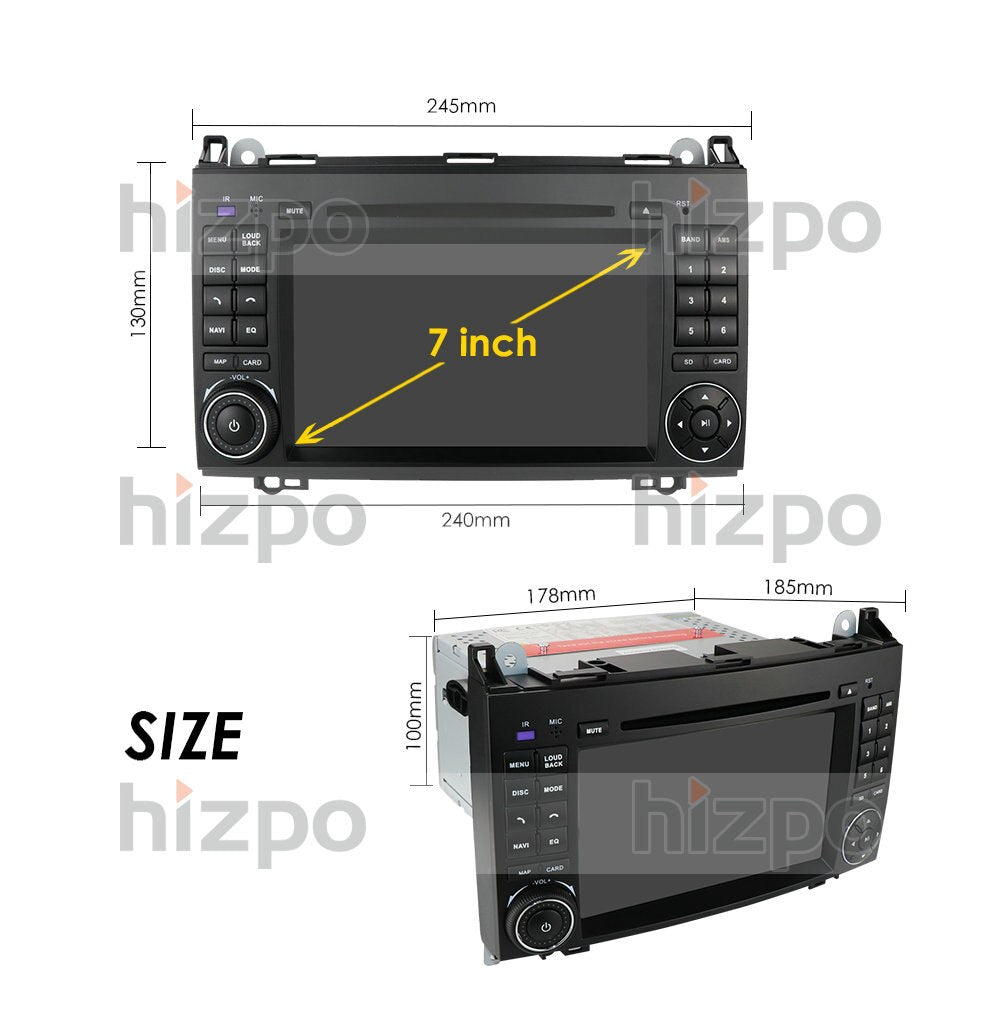 Android 10 IPS Quad Core 1G 16G Multimedia for Mercedes Benz W169 W245 Viano Vito W639 Sprinter W906 DVD RDS SWC DVR OBD2 4GWIFI