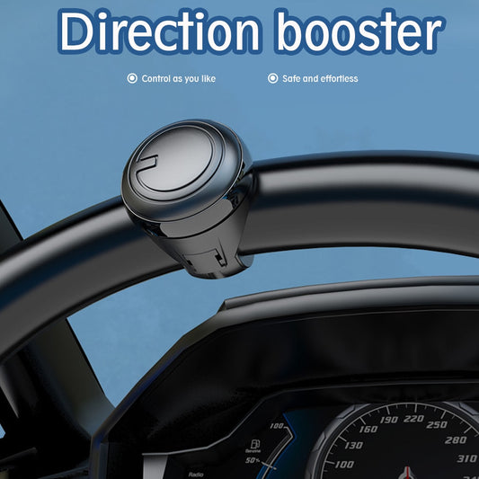 360° metal bearing steering wheel spinner knob mounted on car steering wheel direction booster.