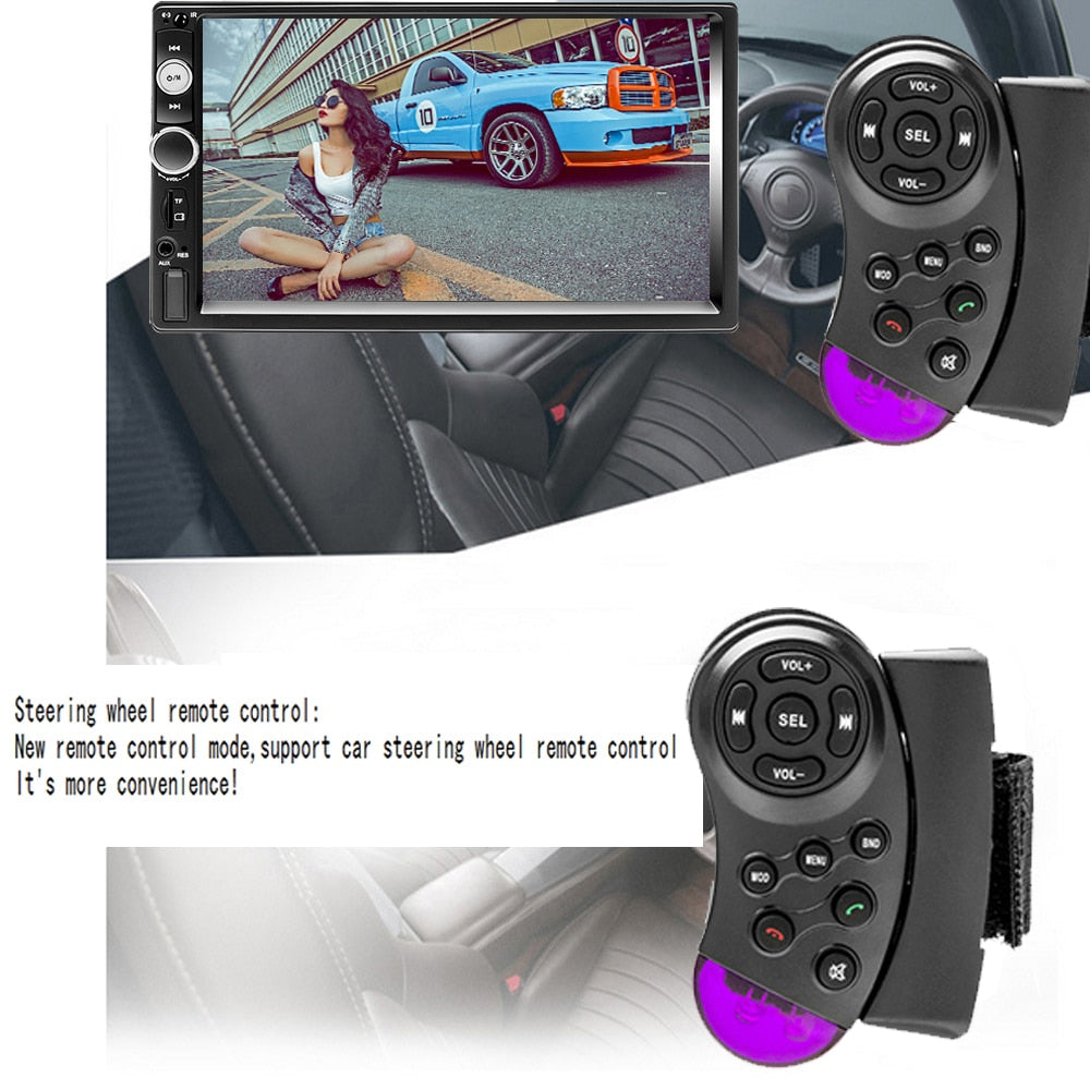 Podofo 2 din Car Radio 7" HD Autoradio Multimedia Player 2DIN Touch Screen Auto audio Car Stereo MP5 Bluetooth USB TF FM Camera