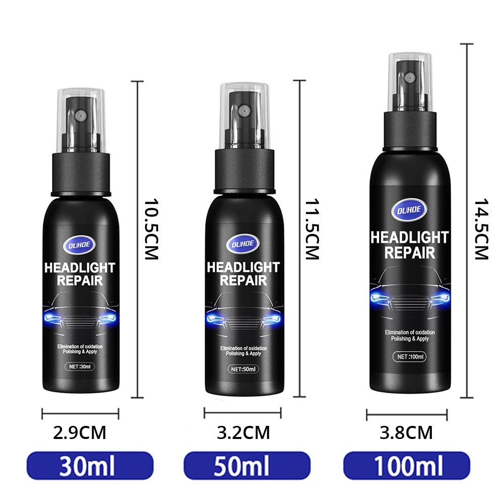 Car Headlight Polishing Agent Scratch Remover Repair Fluid Headlight Renewal Polish And Maintenance Liquid Kit Auto Accessories