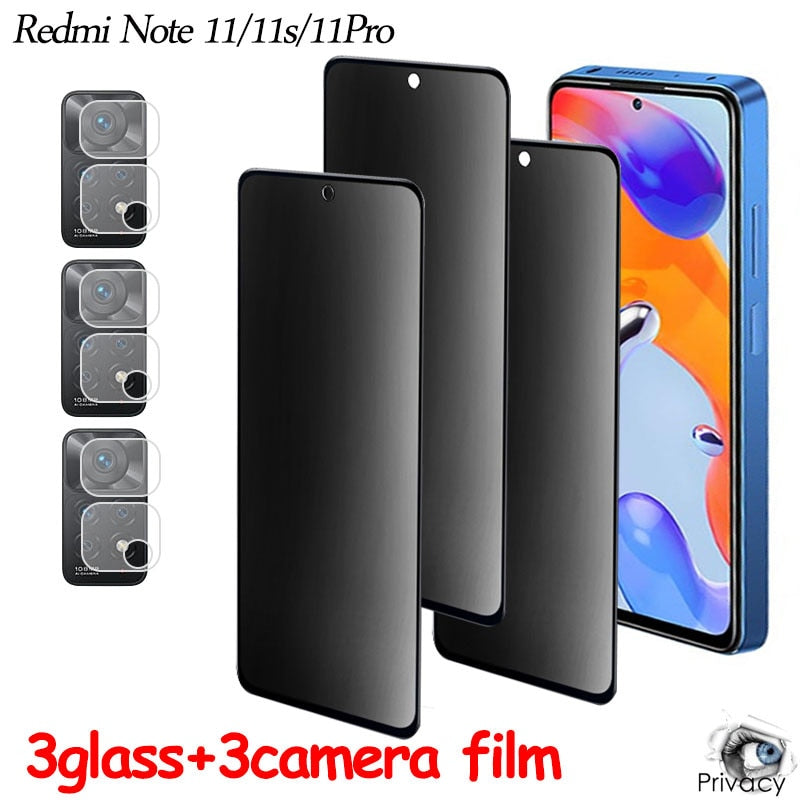redmi note 10 Anti Peep glass for xiaomi redmi note 11 pro Privacy Screen Protector Tempered Glass redmi note 11s Camera lens Protector redmi note 11 pro Anti Spy 9H Hardness Protection redmi note 11 Case Friendly