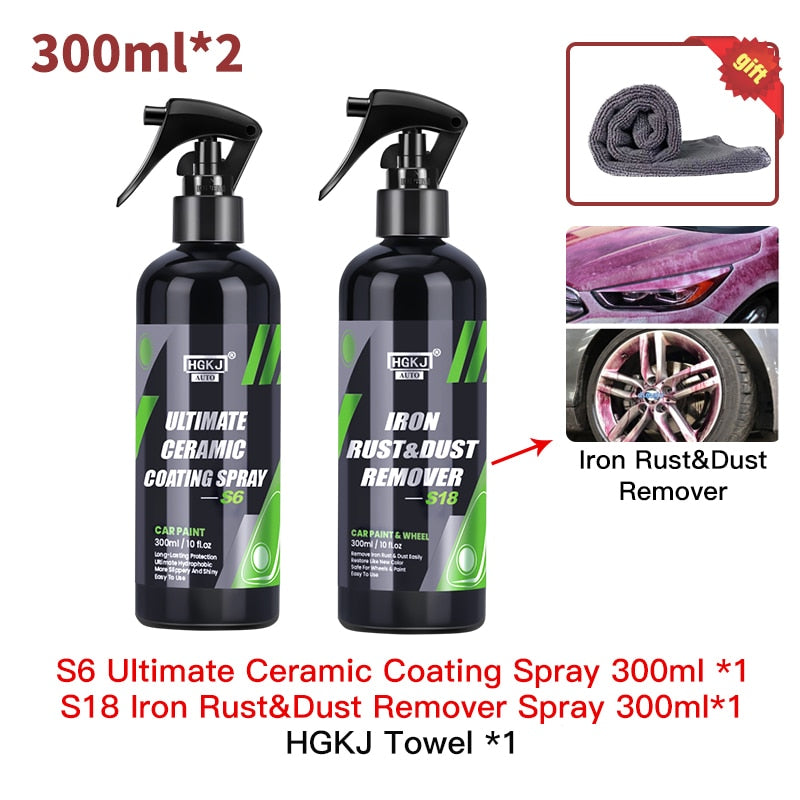 Revestimiento de cerámica para el cuidado de la pintura hidrocromo del coche, capa rápida Nano superior, protección de detalles de polímero, cera líquida, HGKJ S6, 9H