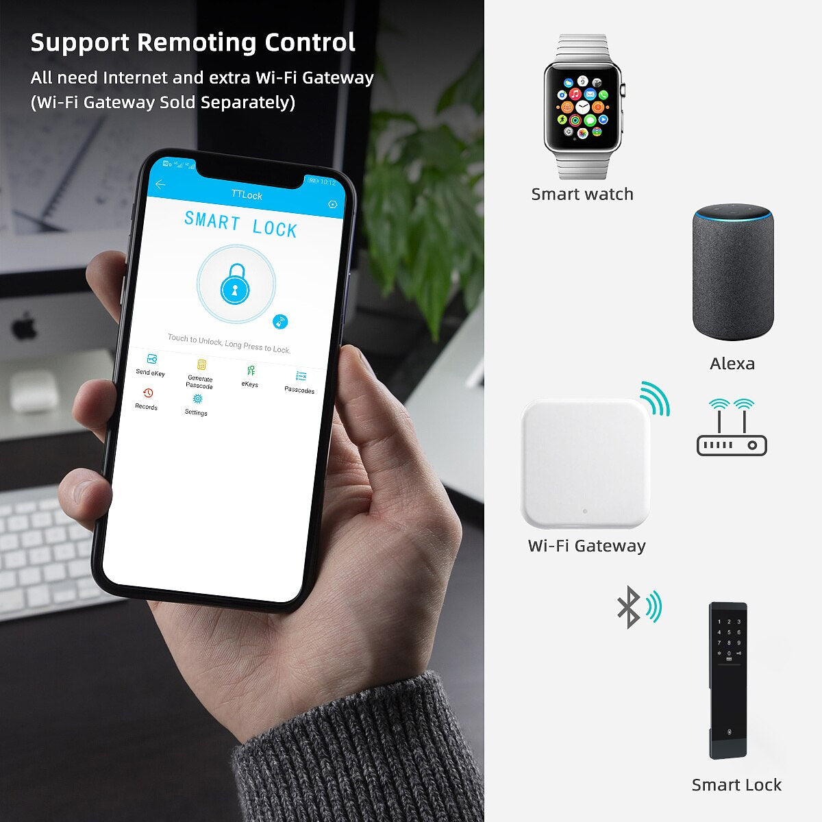 Automatic Unlock Cerradura Inteligente Puerta Casa Blueooth TTlock Digital Smart Door Lock For Apartments