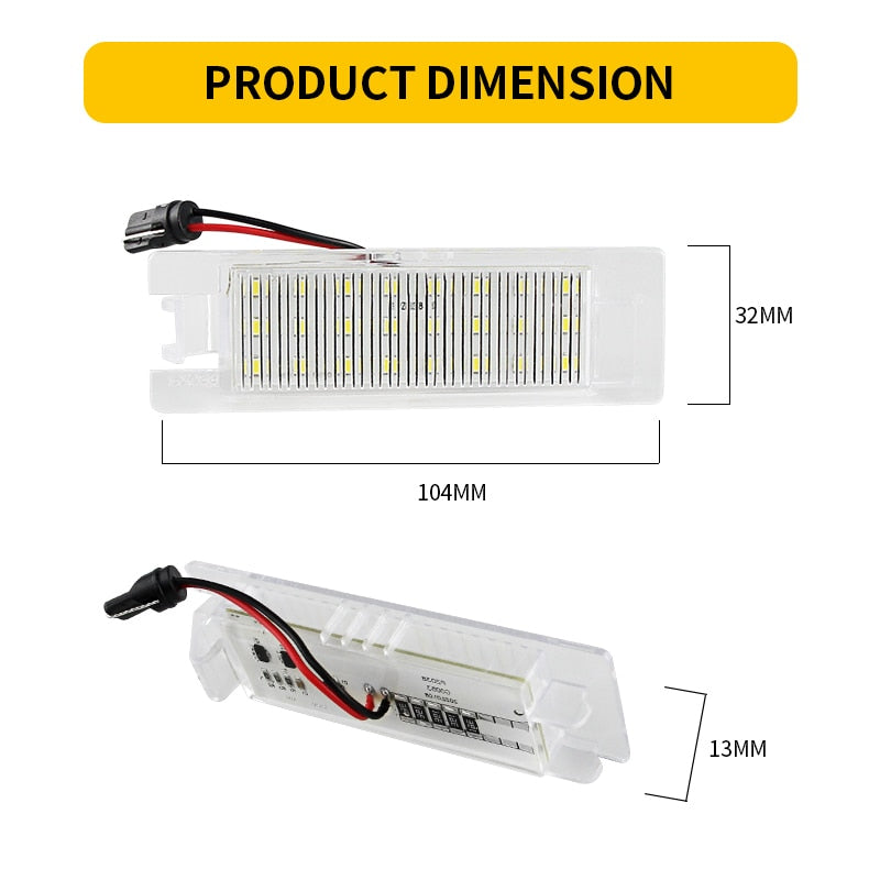 2Pcs Canbus Car LED Number License Plate Light for Opel Vectra C Astra J H Zafira B Insignia Corsa C Meriva A Tigra B Lamp