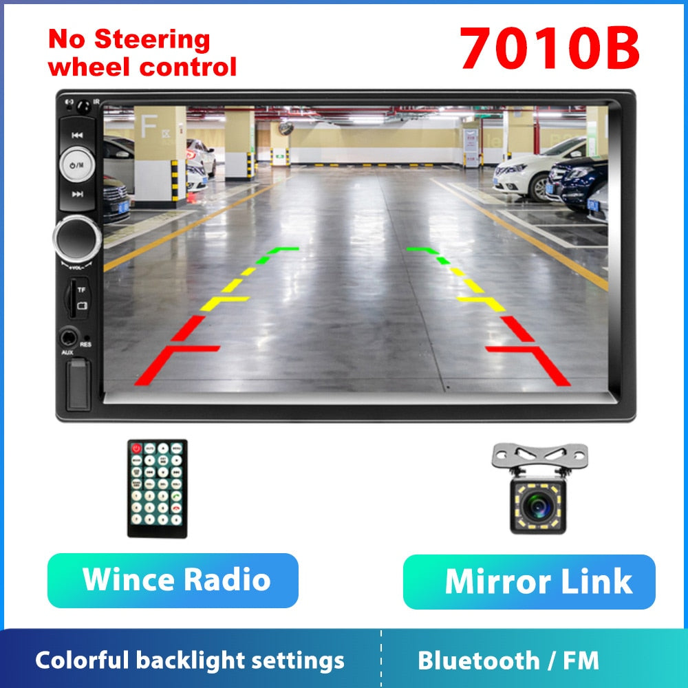 Podofo 2 din Car Radio 7" HD Autoradio Multimedia Player 2DIN Touch Screen Auto audio Car Stereo MP5 Bluetooth USB TF FM Camera