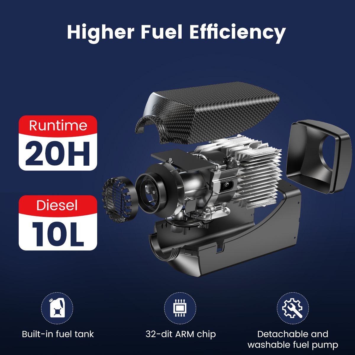 Hcalory Car Heater 5-8KW 12V Air Diesels Heater Parking Heater With Remote Control LCD Monitor for RV Motorhome Trucks Boats