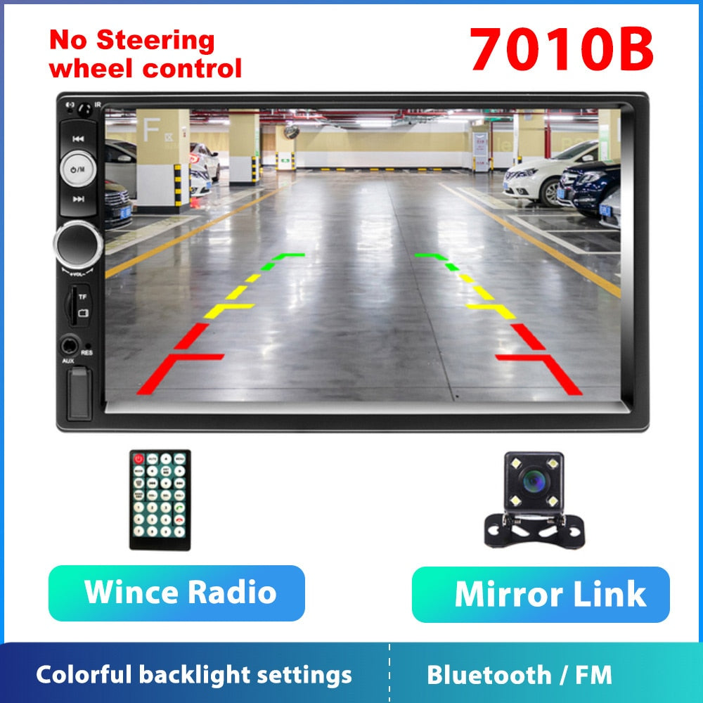 Podofo 2 din Car Radio 7" HD Autoradio Multimedia Player 2DIN Touch Screen Auto audio Car Stereo MP5 Bluetooth USB TF FM Camera