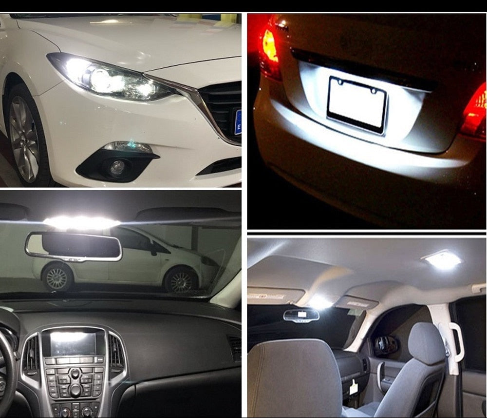 W5W LED bulbs with COB chip technology - Bright 6000K white illumination.