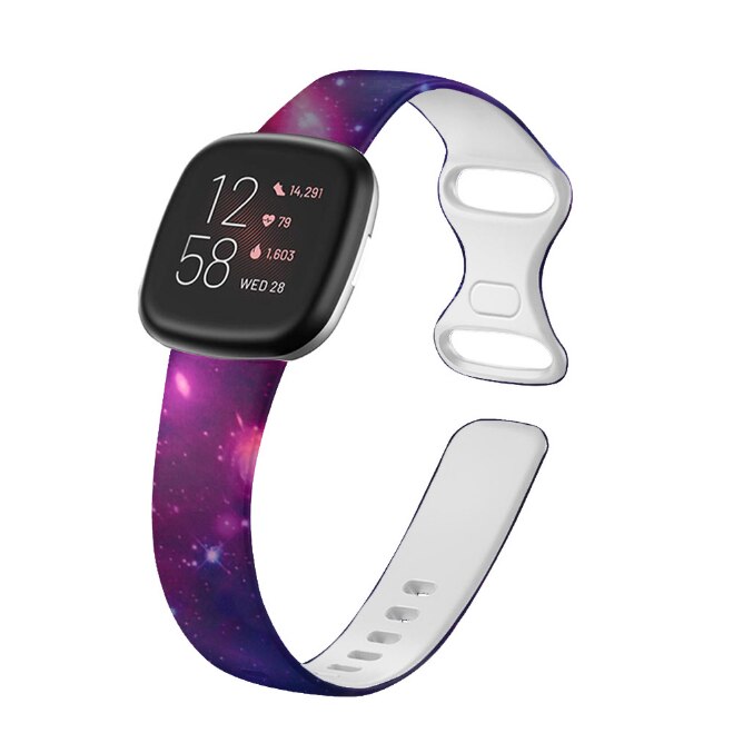 Silicone Pattern Printed Watchband for Fitbit Versa 3 Versa 4 Women Men Floral Bracelet Band for fitbit Sense / sense 2 strap