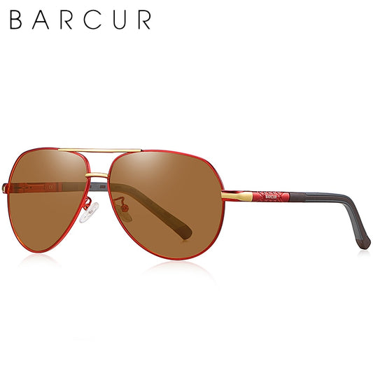 BARCUR Fashion Glasses Hot Style Men sunglasses Polarized UV400 Protection Driving Sun Glass Male Oculos De Sol