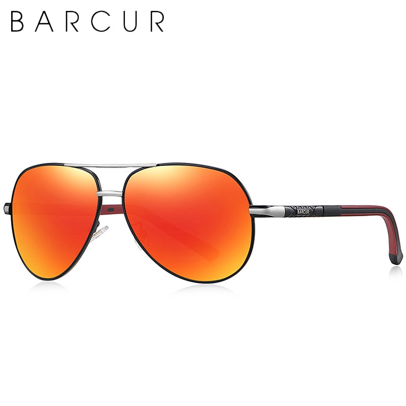 BARCUR Fashion Glasses Hot Style Men sunglasses Polarized UV400 Protection Driving Sun Glass Male Oculos De Sol