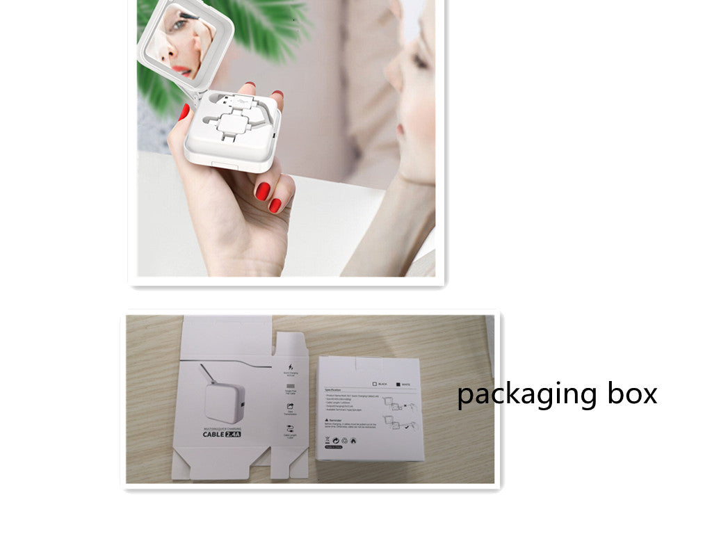 Telescopic Data Cable, One To Three 1.5m Meters, With Makeup Mirror Basket