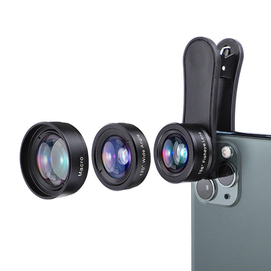 3-in-1 phone camera lens kit – wide angle, macro and fisheye clip-on lenses | BibangS