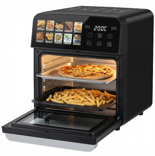 Air fryer for healthy oil-free cooking – compact kitchen appliance with multiple cooking modes and digital controls.