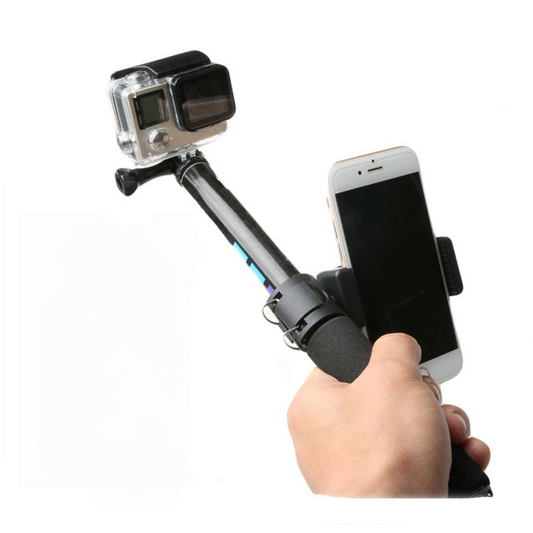 Extendable aluminium selfie stick monopod – lightweight travel companion for photos and videos on any adventure.