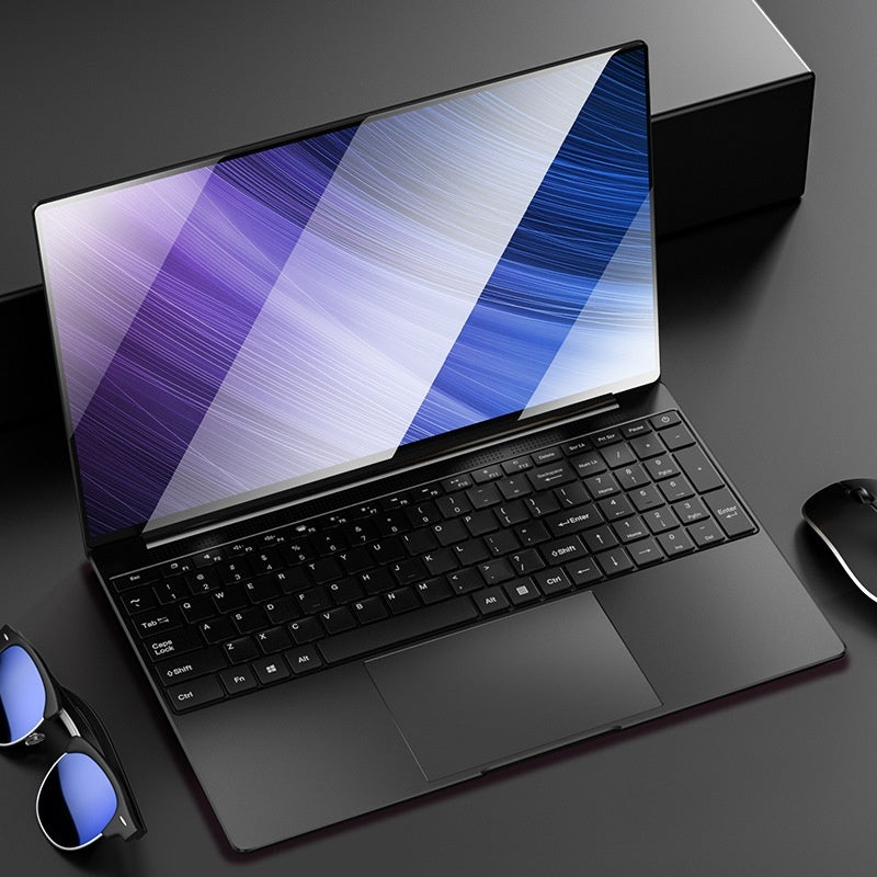 Black laptop Intel Core i7 13th Gen – slim profile side view.

