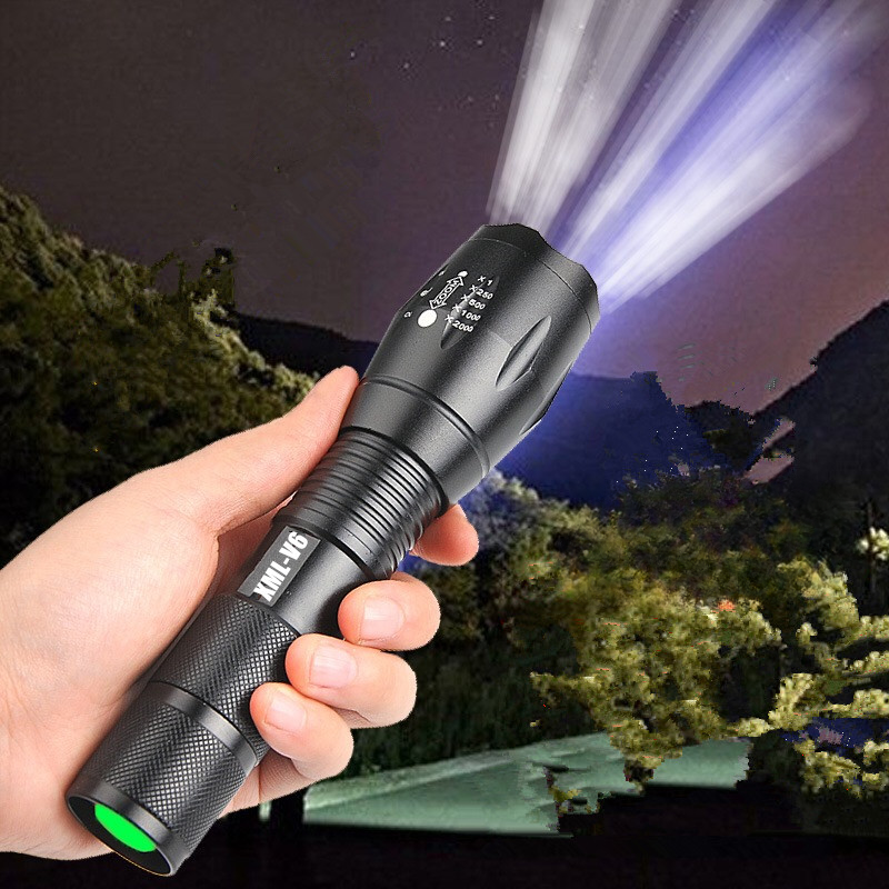 Portable mini LED flashlight with zoom - main product view
