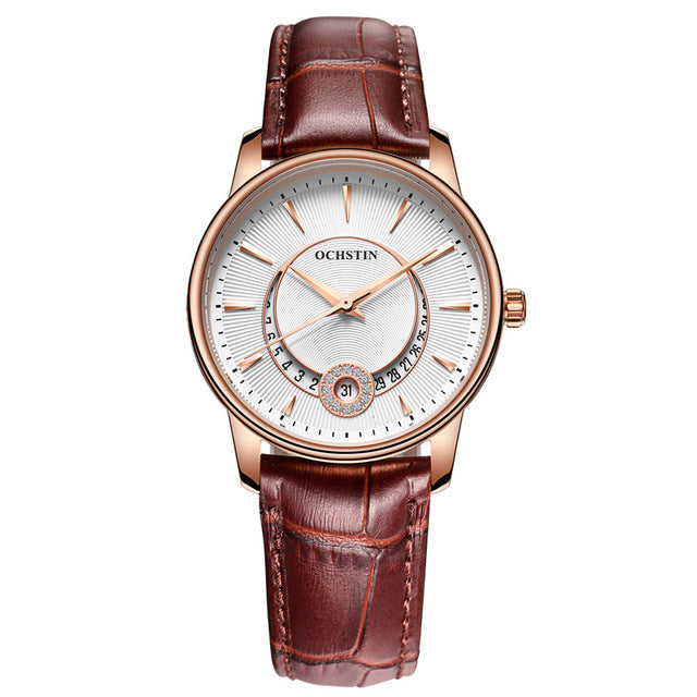 OCHSTIN Women's Watch Collection – 6 Elegant Colors Leather Strap Calendar Waterproof.


