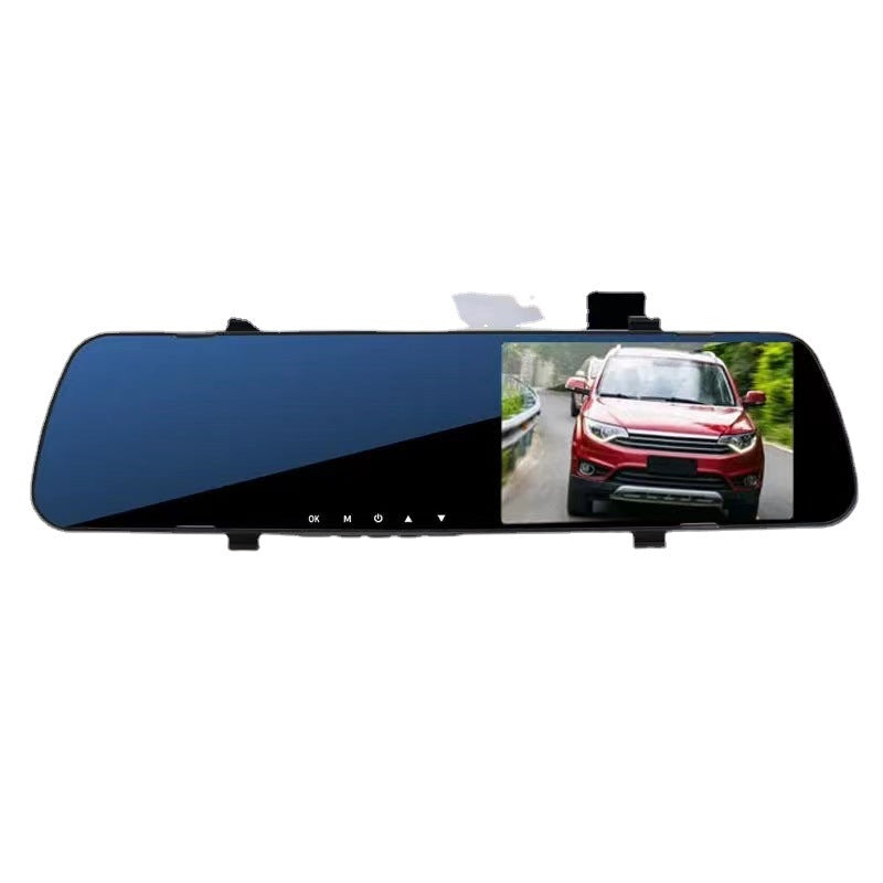 1080P HD rearview mirror dash cam dual lens DVR car camera black 4.3 inch.