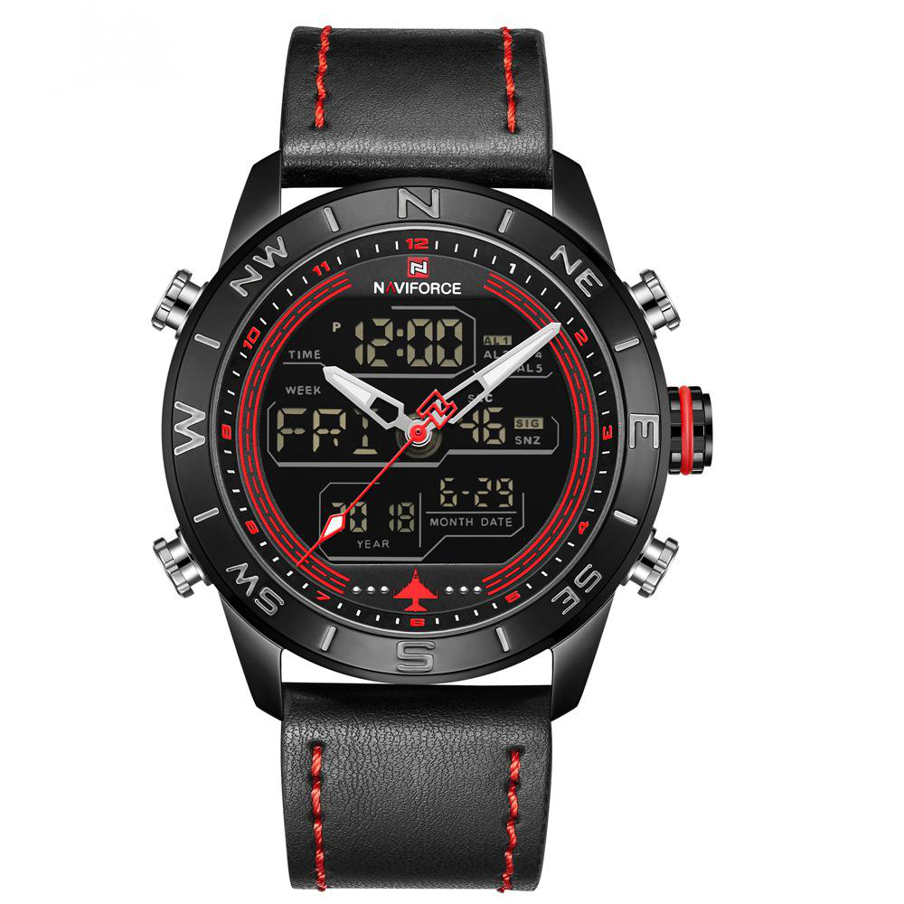 NAVIFORCE Lingxiang 9144 Sport Watch Men Leather Strap Pin Buckle.

