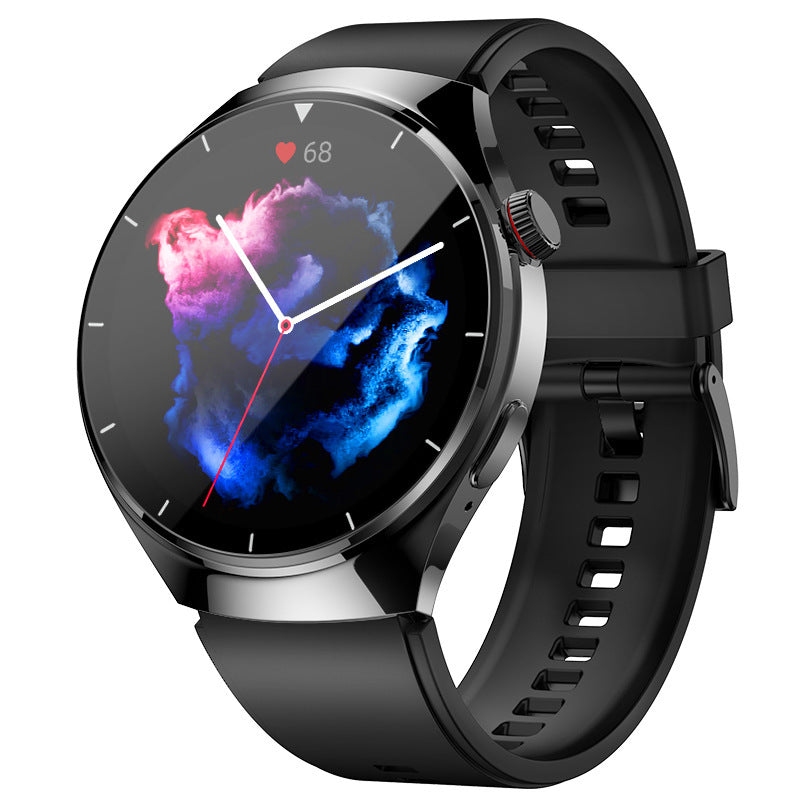 Smartwatch health monitor heart rate blood pressure body temperature sleep tracking SpO2.
