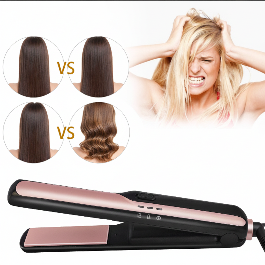 2-in-1 Ceramic Hair Straightener & Curler.