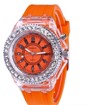 Geneva Luminous Dial Watch Ladies Silicone Band Multiple Colors.

